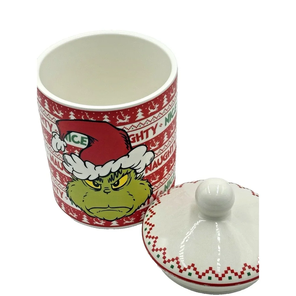 The Grinch Christmas Cookie Jar Zrike Brands Naughty Nice Ceramic Canister 2025